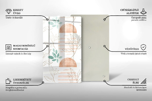 Tábua corte Padrão de folha Boho