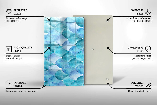 Tábua cozinha Escamas de aquarela