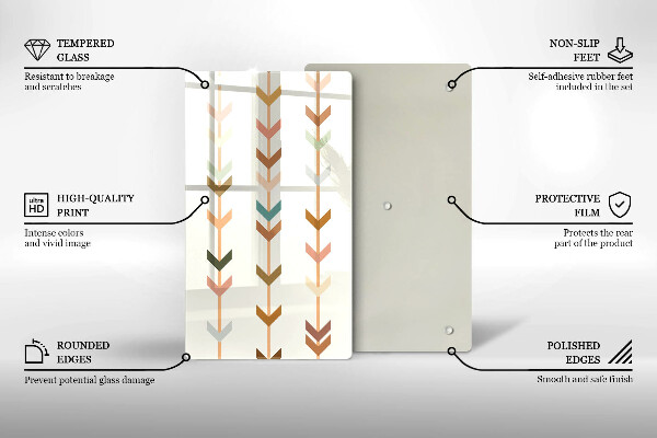 Tábua de corte de vidro Elementos geométricos