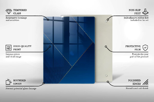 Tábua de corte de vidro Elementos geométricos