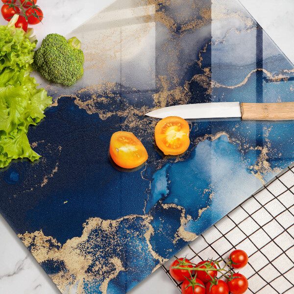 Tábua de cortar de vidro Fundo elegante e dourado