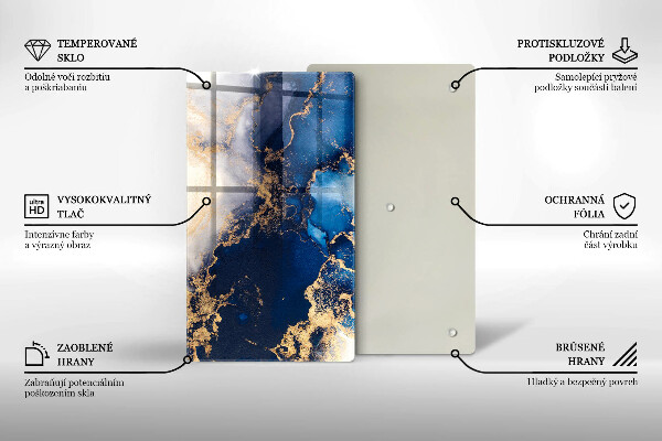 Tábua de cortar de vidro Fundo elegante e dourado