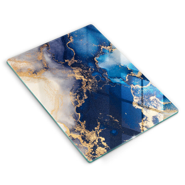 Tábua de cortar de vidro Fundo elegante e dourado