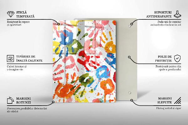 Tábua de cortar de vidro Fundo elegante e dourado