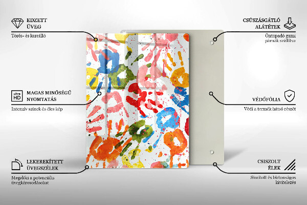 Tábua de cortar de vidro Fundo elegante e dourado