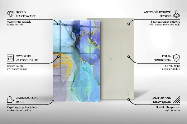 Tábua de vidro Ouro em pedra rachada