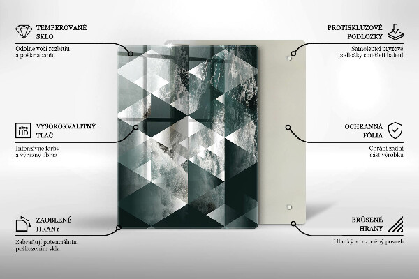 Tábua de vidro Ouro em pedra rachada