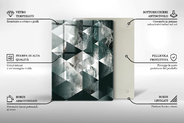 Tábua de vidro Ouro em pedra rachada