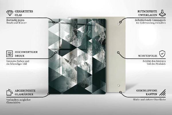 Tábua de vidro Ouro em pedra rachada