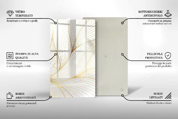 Tábua de vidro Padrão de linha moderno
