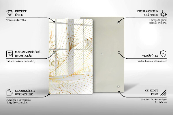 Tábua de vidro Padrão de linha moderno
