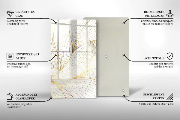 Tábua de vidro Padrão de linha moderno