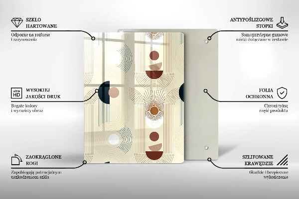 Tábua de vidro Padrão de linha moderno