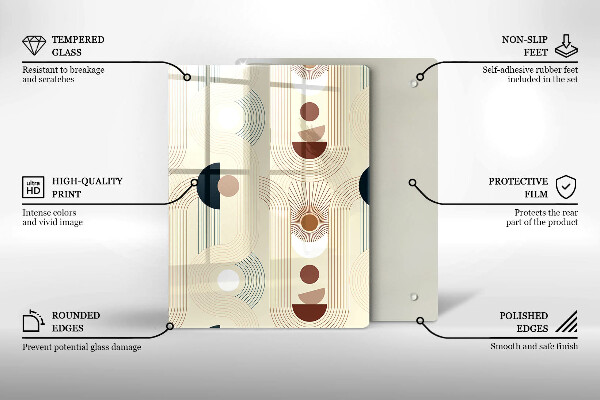Tábua de vidro Padrão de linha moderno
