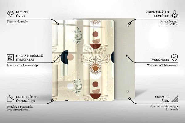 Tábua de vidro Padrão de linha moderno