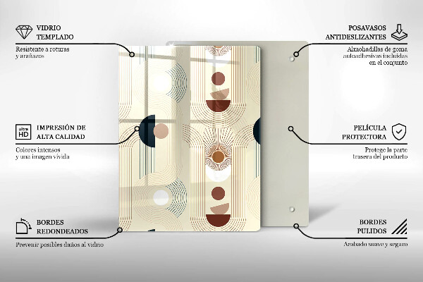 Tábua de vidro Padrão de linha moderno
