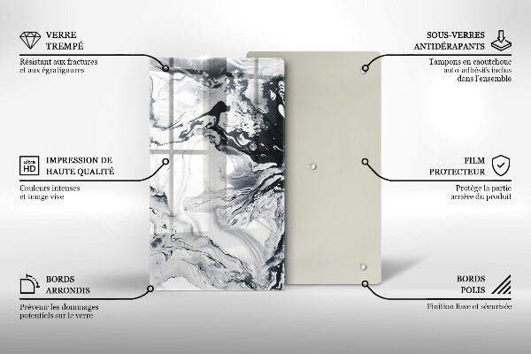 Tábua de vidro Abstração de tinta