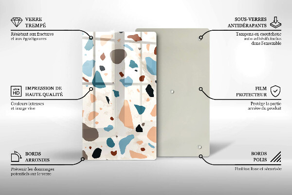 Tábua de cortar de vidro Grés decorativo