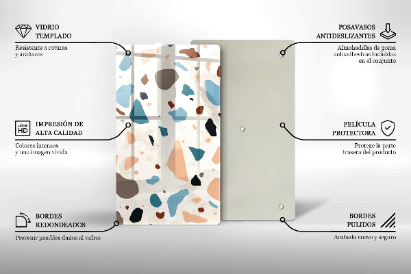 Tábua de cortar de vidro Grés decorativo