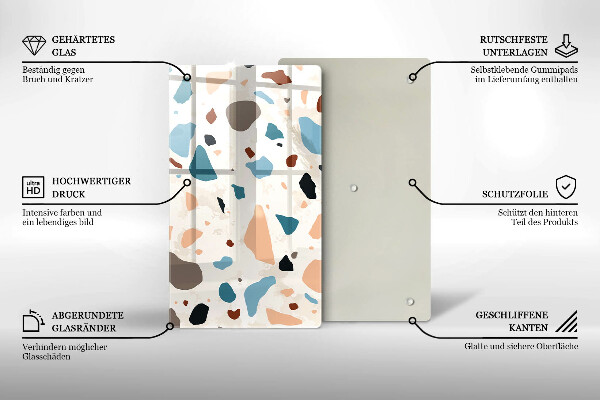 Tábua de cortar de vidro Grés decorativo