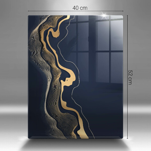 Tábua de cortar alimentos Linhas douradas abstratas