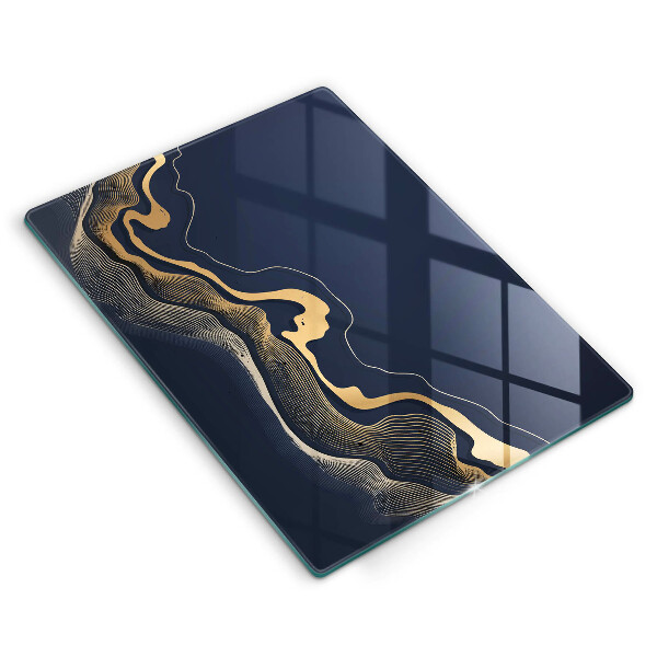 Tábua de cortar alimentos Linhas douradas abstratas