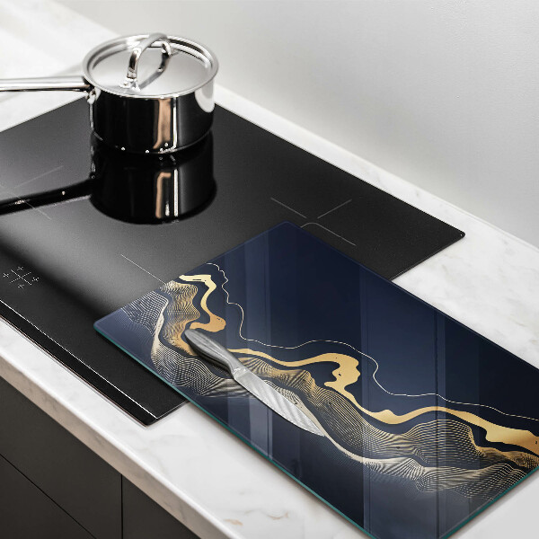 Tábua de cortar alimentos Linhas douradas abstratas