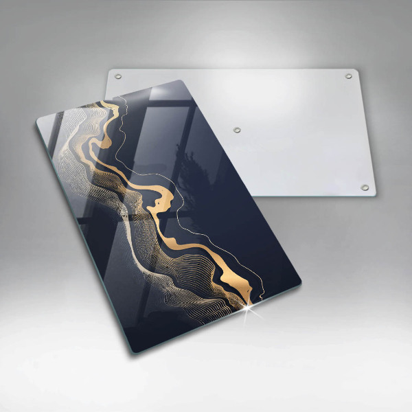 Tábua de cortar alimentos Linhas douradas abstratas