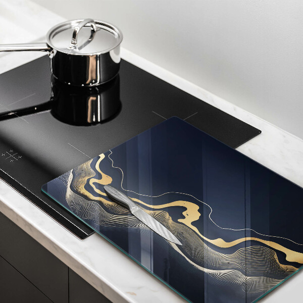 Tábua de cortar alimentos Linhas douradas abstratas