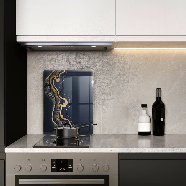 Tábua de cortar alimentos Linhas douradas abstratas