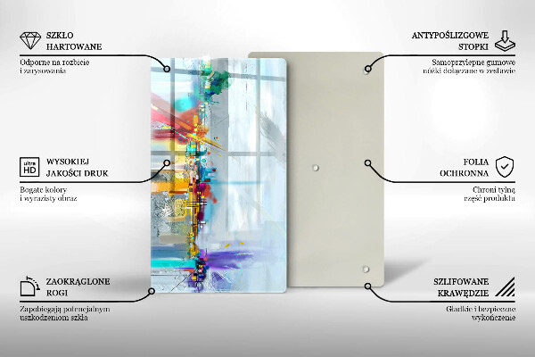 Tábua para corte Abstração pintada