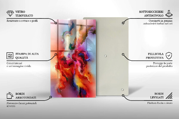 Tábua de vidro Abstração esfumaçada