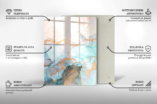 Tábua para corte abstração pastel