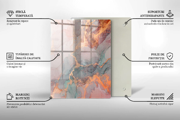 Tábua de vidro Pedra decorativa