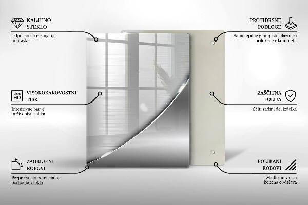 Tábua de corte de vidro Triângulos e água