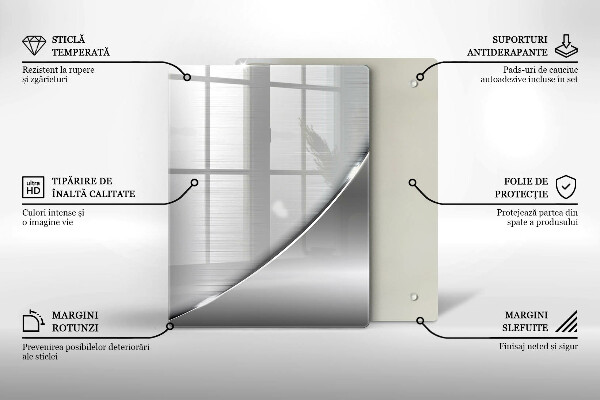 Tábua de corte de vidro Triângulos e água