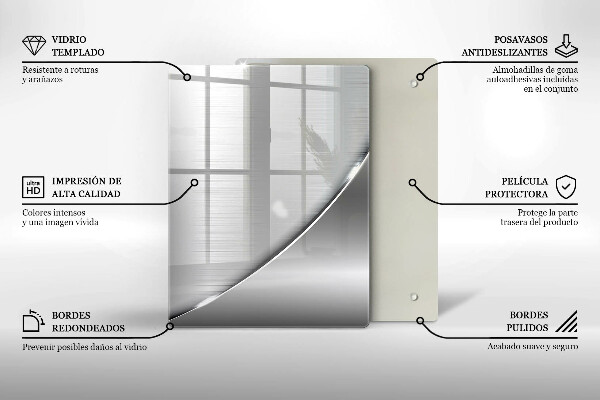 Tábua de corte de vidro Triângulos e água
