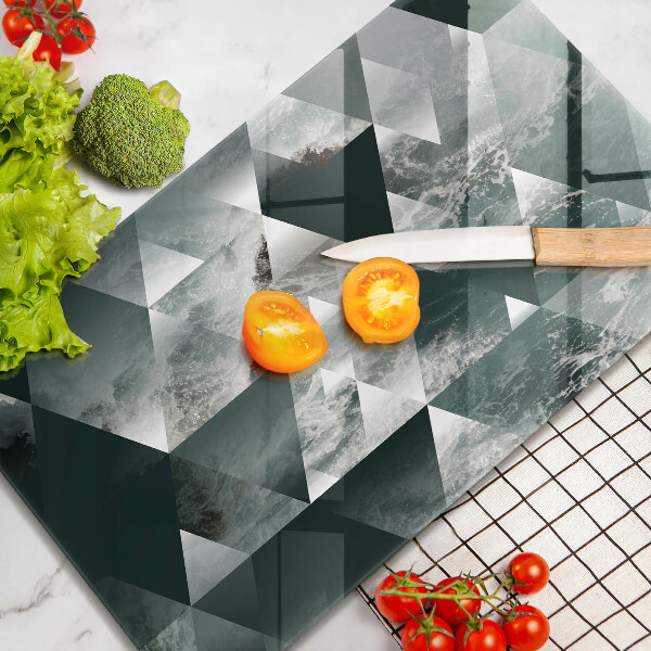 Tábua de corte de vidro Triângulos e água