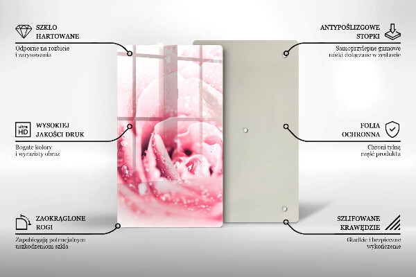 Tábua cozinha Gotas de orvalho e flor de rosa