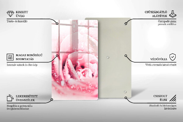 Tábua cozinha Gotas de orvalho e flor de rosa