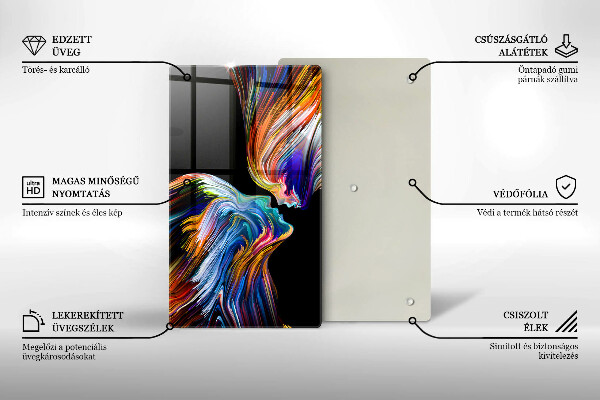 Tábua de cortar alimentos Beijo abstrato