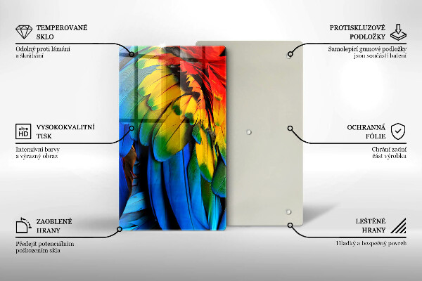 Tábua corte Penas coloridas de papagaio