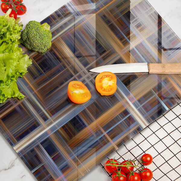 Tábua de corte de vidro Linhas de pintura abstratas