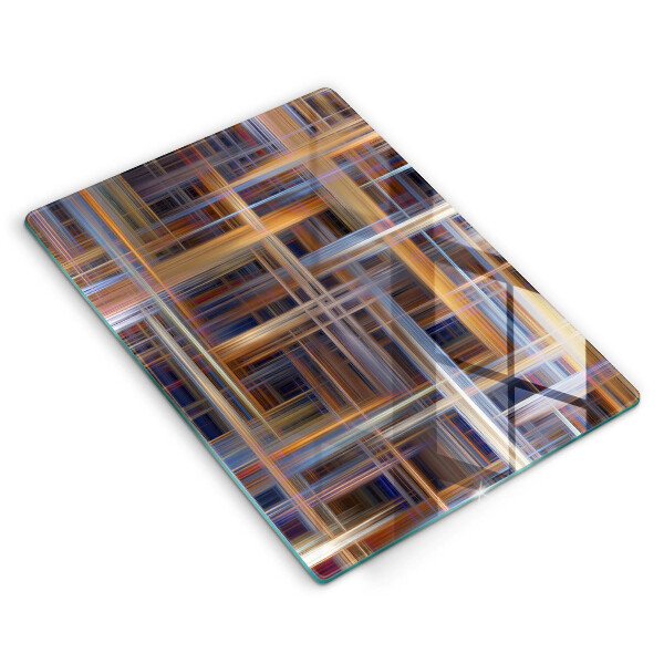 Tábua de corte de vidro Linhas de pintura abstratas