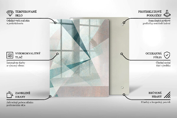 Tábua de corte de vidro Linhas de pintura abstratas