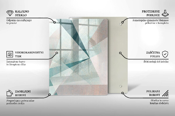 Tábua de corte de vidro Linhas de pintura abstratas