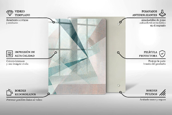 Tábua de corte de vidro Linhas de pintura abstratas