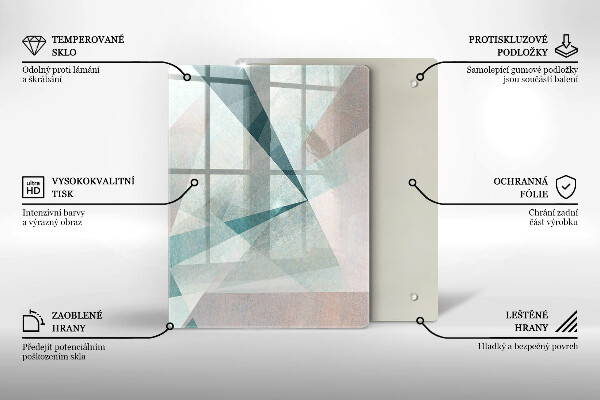 Tábua de corte de vidro Linhas de pintura abstratas