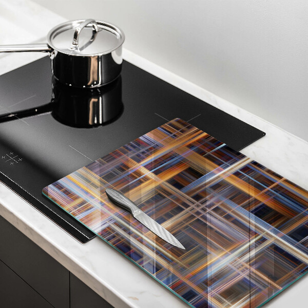 Tábua de corte de vidro Linhas de pintura abstratas