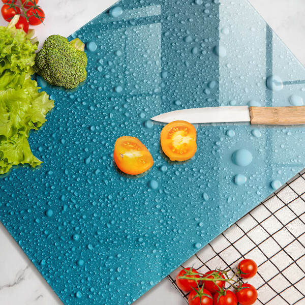 Tábua de corte de vidro Gotas de água